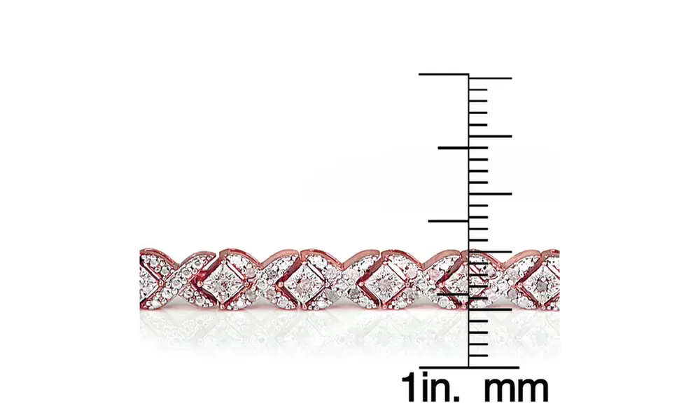 Rose Gold Tone 1.00 Carat Diamond Miracle Set X Tennis Bracelet - Second Medium