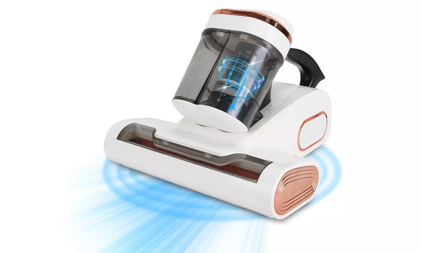 NewHome Cordless Bed Vacuum with UV-C Sanitization and Double-Cup Filtration