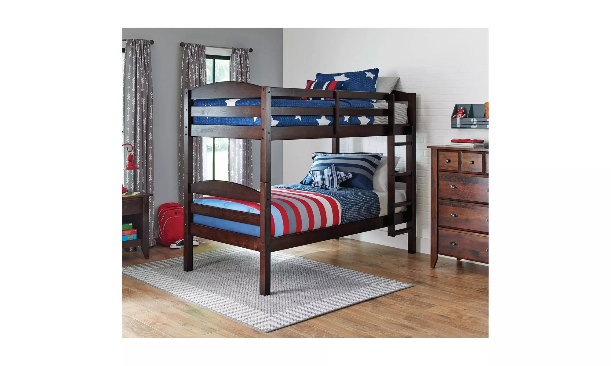 Twin Wood Bunk Bed, Multiple Finishes - Primary Image