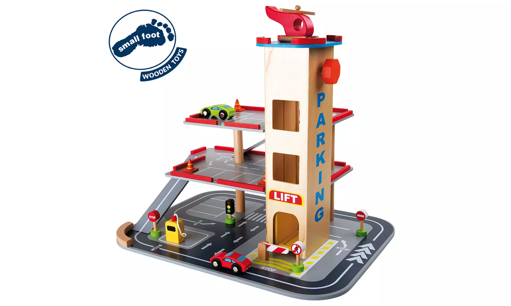 Small Foot Wooden Toys - 3 Floor Parking Garage Playset - Primary Image