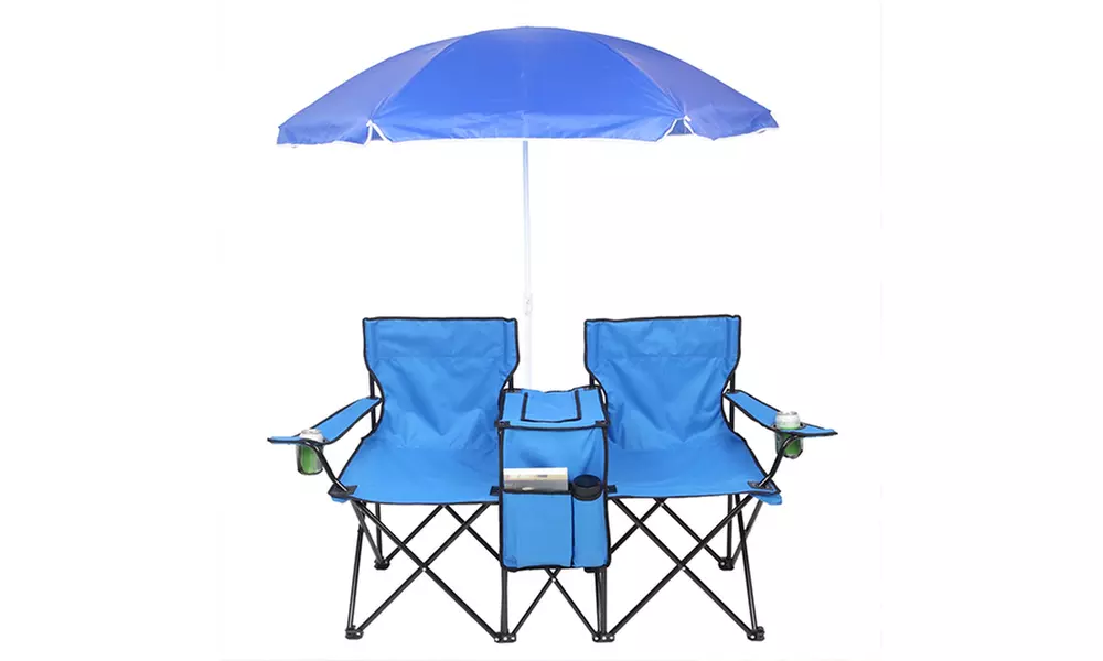 Double Folding Picnic Chairs For Beach Pool Park Outdoor Portable Camping Chair - Second Medium