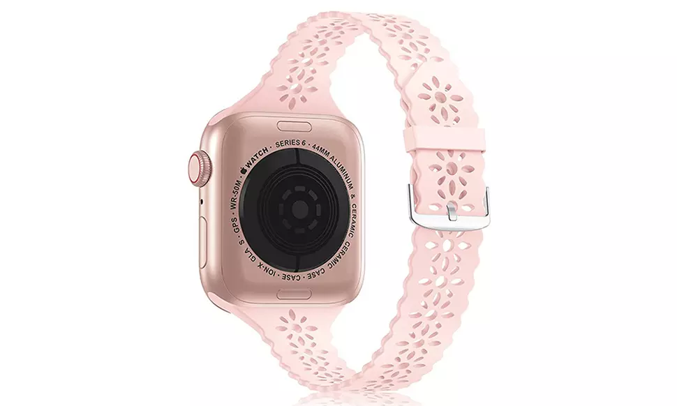 Lace Silicone Apple Watch Band Strap Laser Cut Scalloped Series 1-7 & SE
