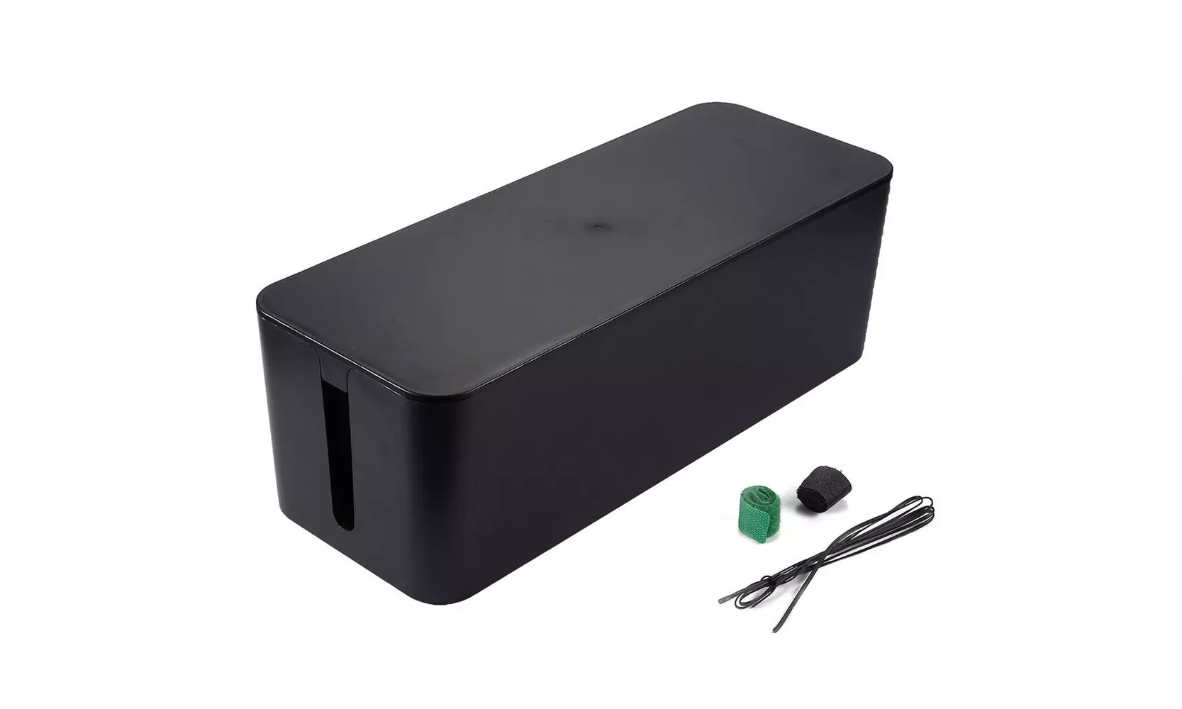 Cable Management Box - Desk Organizer Cable Box, Power Cord Organizer, Black - Primary Image