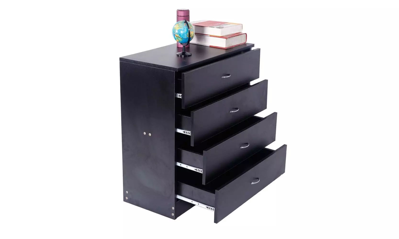 Drawer Dresser Sturdy 4-Drawer Bedroom Dresser Night Stand Black - Primary Image