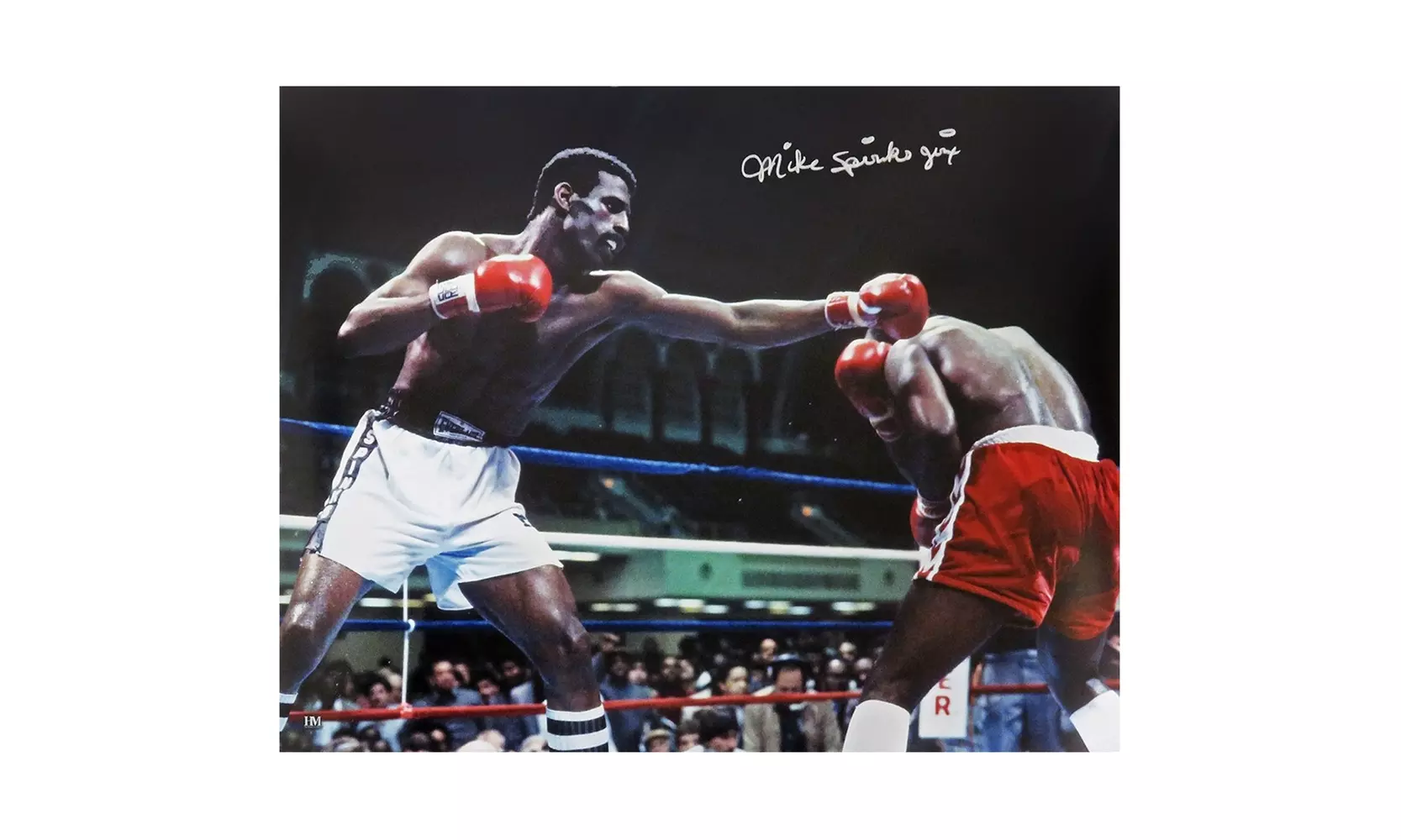 Michael Spinks Signed Boxing Punching Action 16x20 Photo w/Jinx - Primary Image