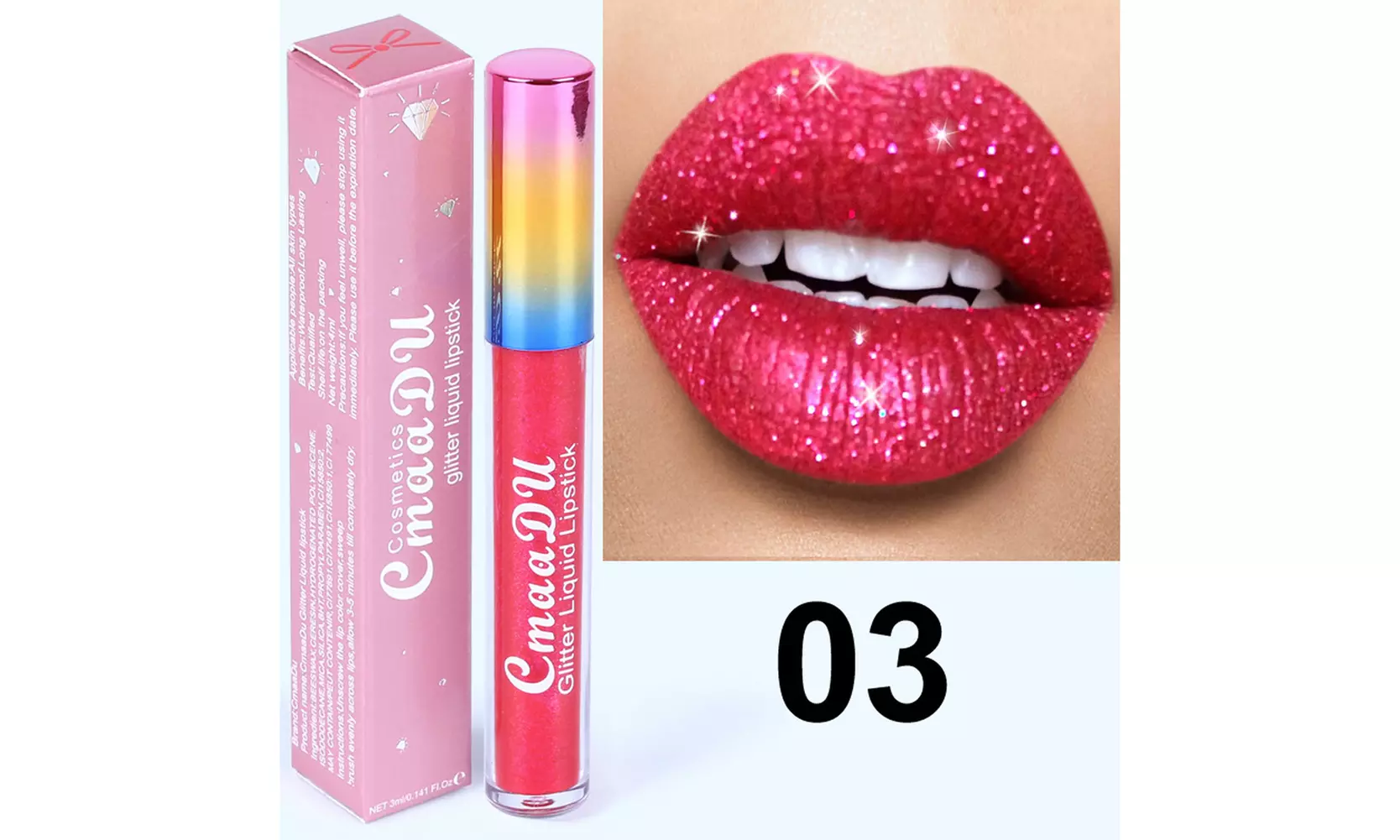 US 6-12 Pc Set 6 Color Glitter Liquid Lipstick Waterproof Long Lasting Lip Gloss