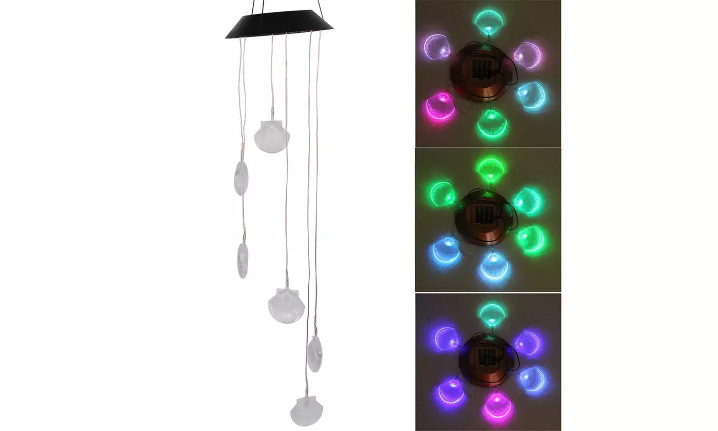LED Changing Color Solar Hummingbird Wind Chime Waterproof Wind Chimes