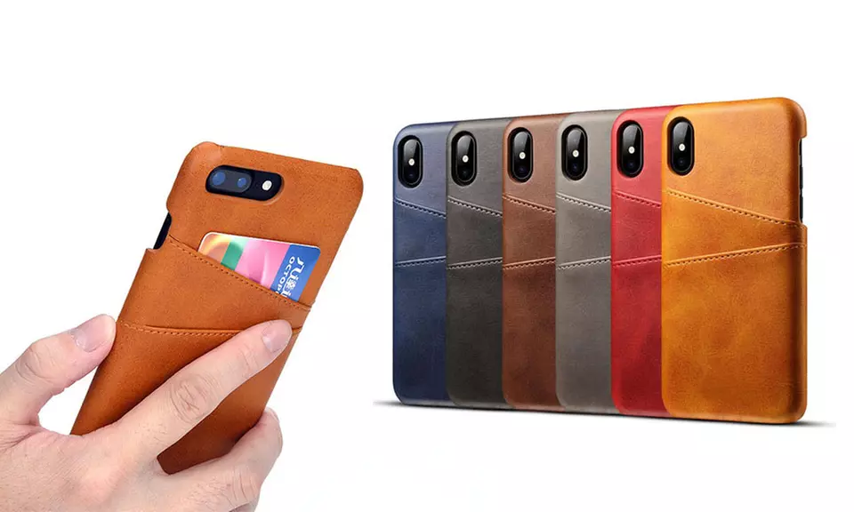 Leather PVC Case and Card Slot Holder For iPhone Models  - Primary Image