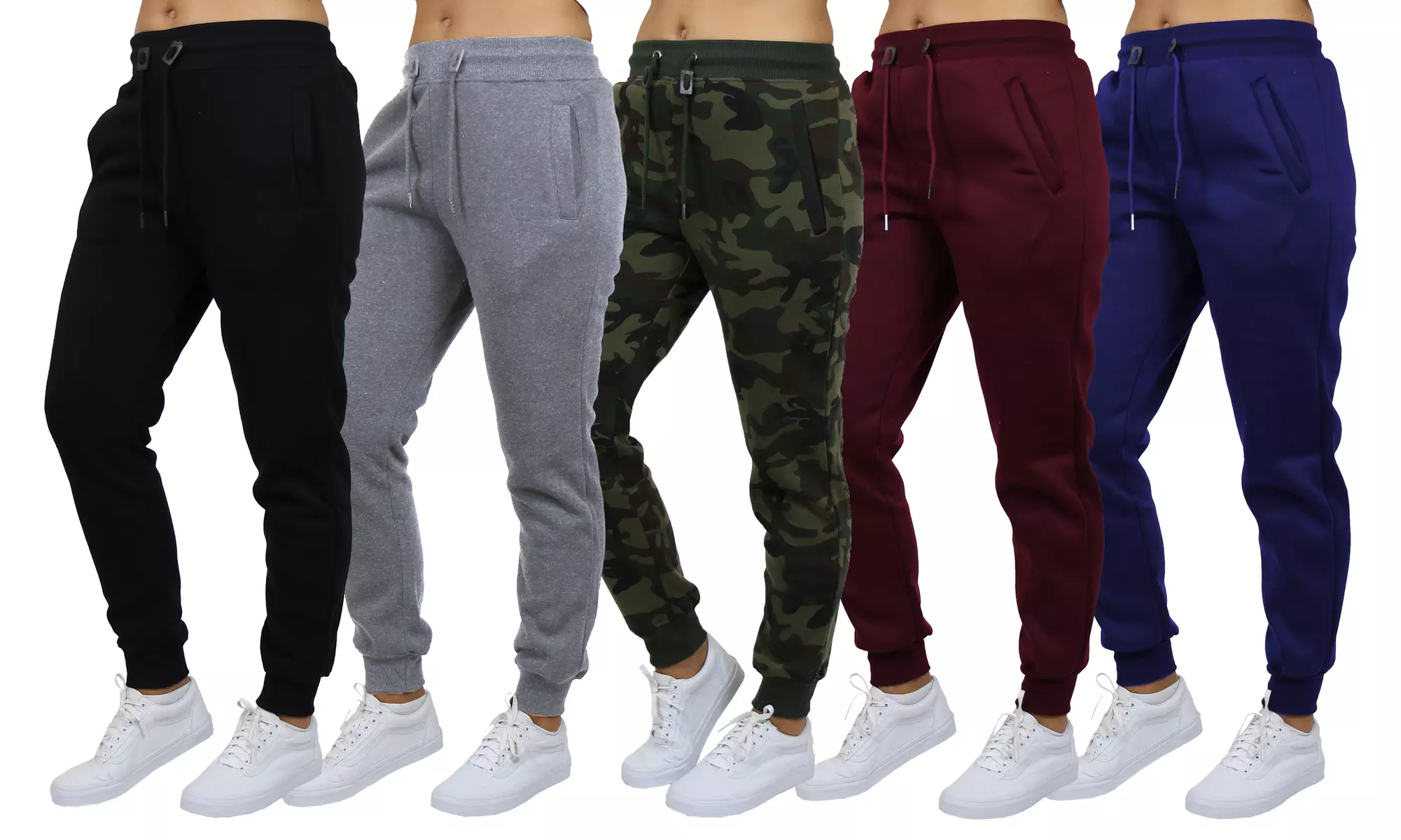 (2-Pack) Women's Loose-Fit Fleece Joggers with Pockets - Primary Image