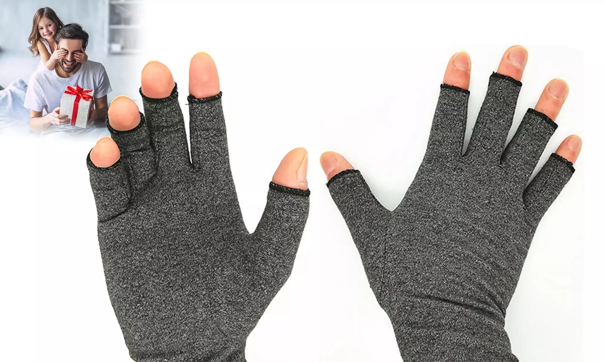 Compression Arthritis Gloves Breathable Fingerless Design for Joint Pain Relief 