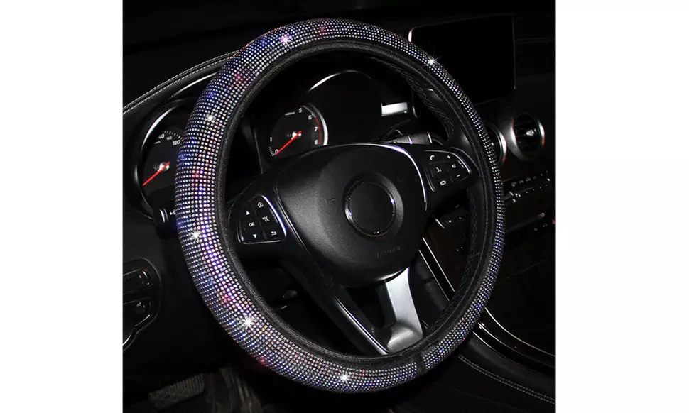 Bling Rhinestone Car Steering Wheel Cover Women Car Accessories Gift 15'' - Primary Image