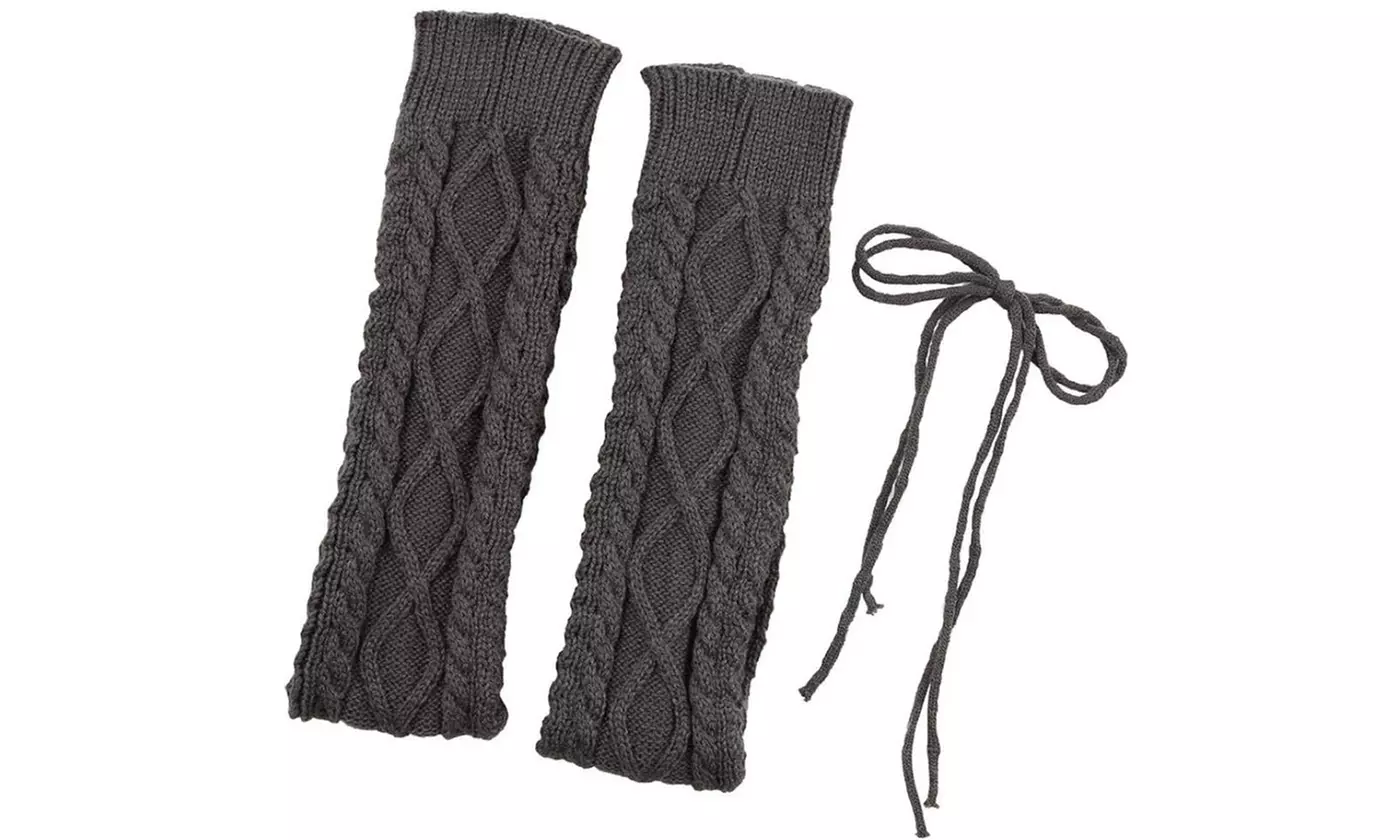 Lady Winter Warm Leg Warmer Cable Knitted Crochet Long Socks Legging