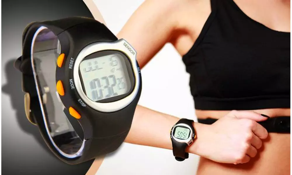 Six-in-one Sports Watch with Built-In Heart Rate Monitor - Primary Image