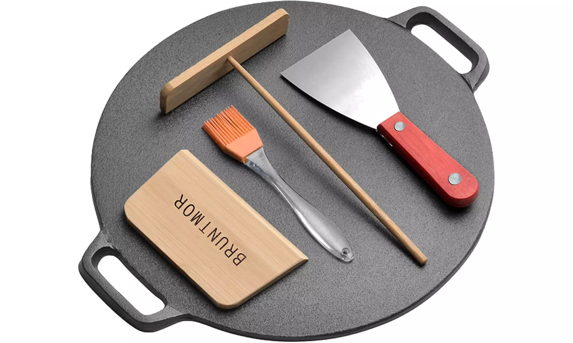 Pre Seasoned Cast Iron 12 inch Crepe Pan Set - Primary Image