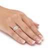Image 3: 2.45 Cttw. Cushion-Cut Cubic Zirconia 18k Gold over Silver Bridal Ring Set