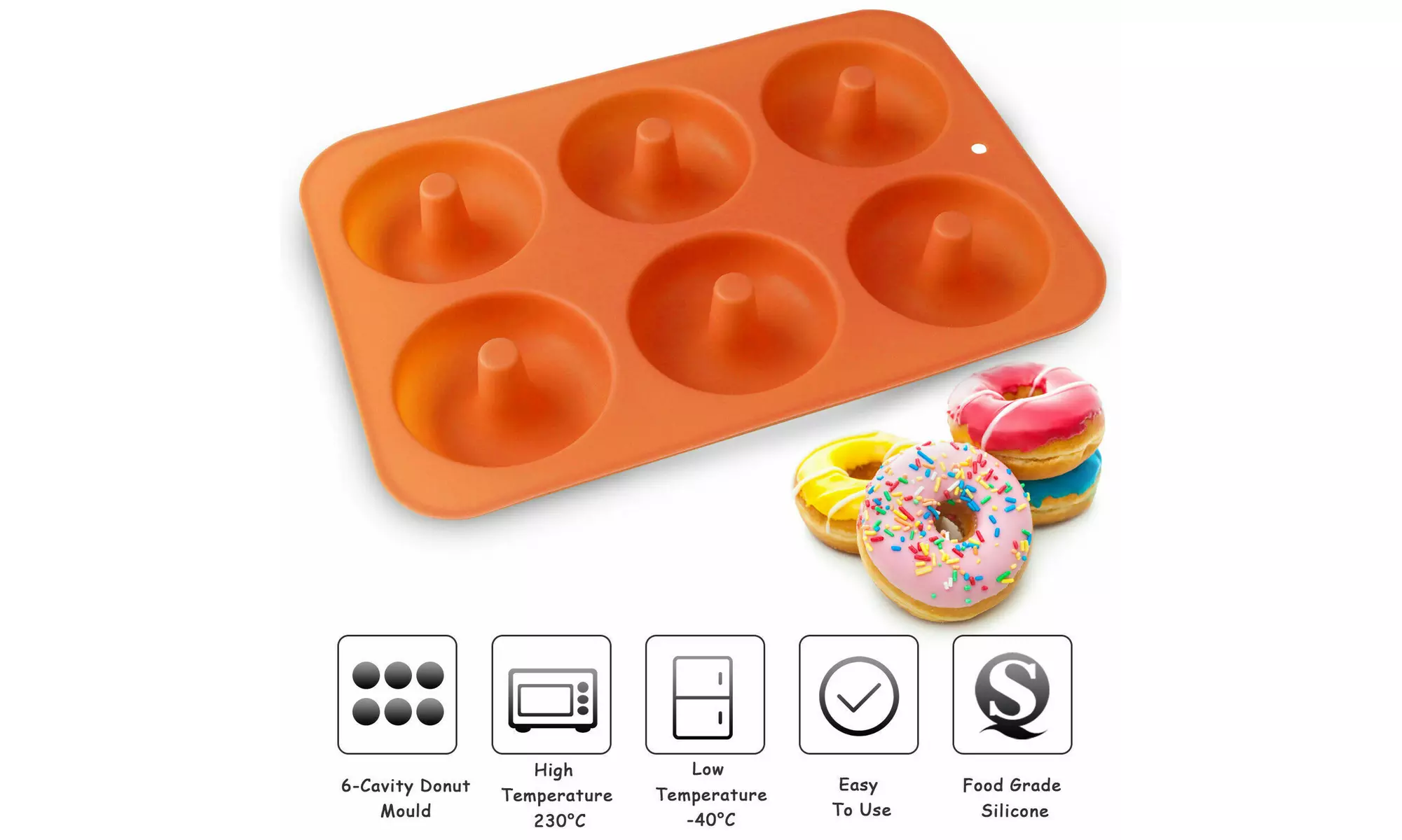 Silicone Donut Mold Donut Mould Pan Baking Tray Bagels Cake Biscuit Muffins