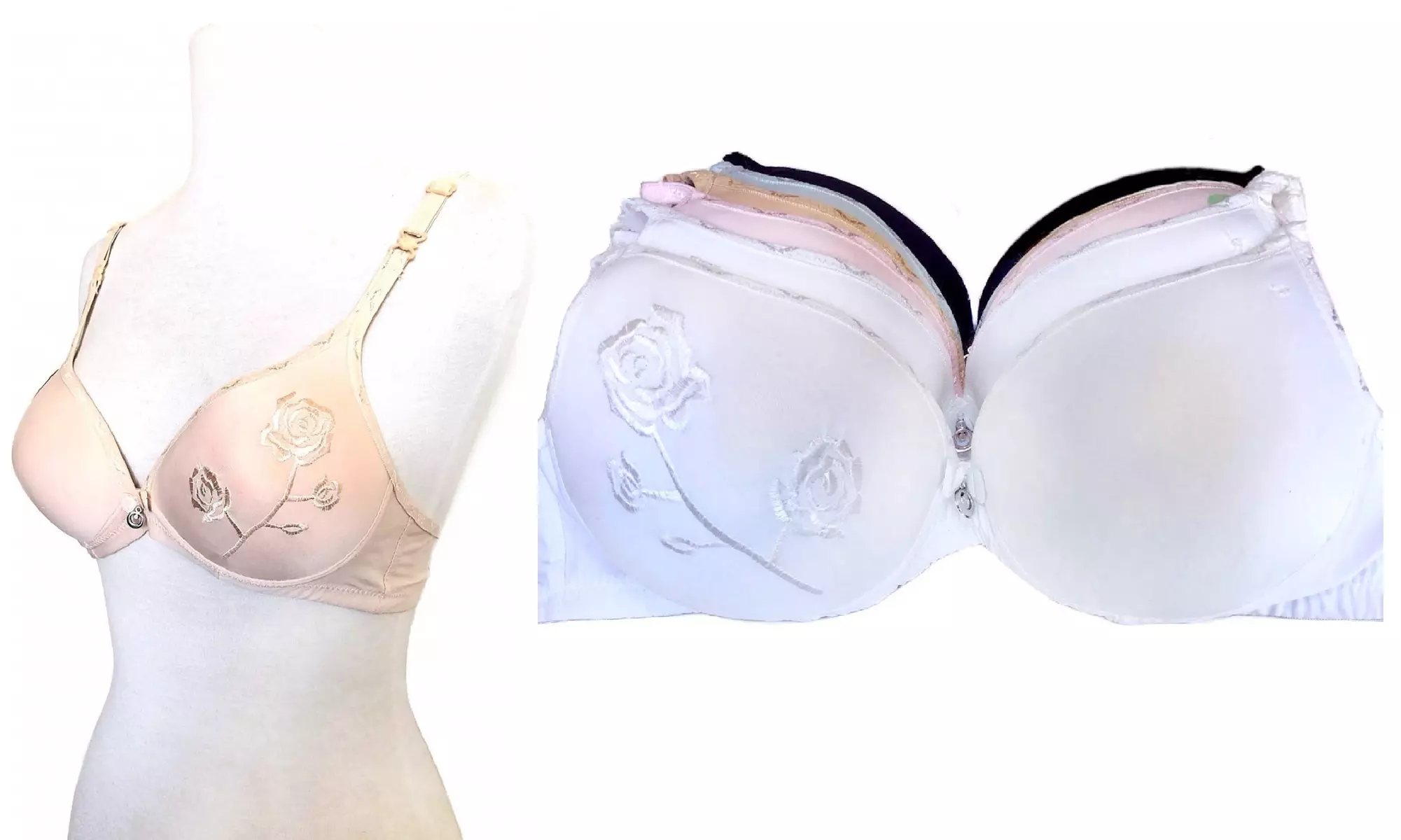 6 Pack Classic & Floral Wireless Bras (Cup 32B-38B & 34C-42C) - Primary Image