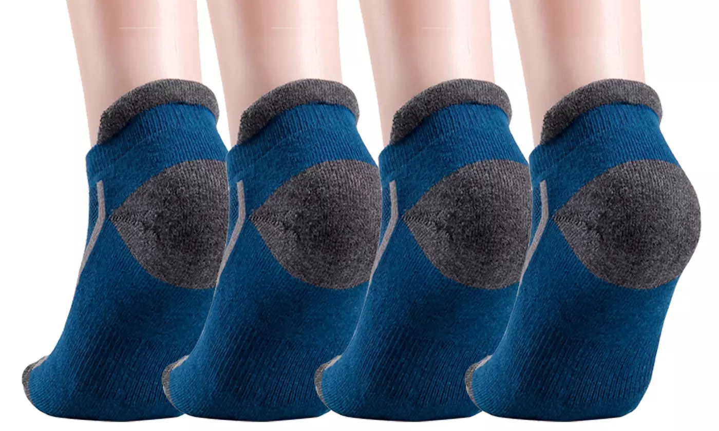 4 Pairs Mens Athletic Low Cut Ankle Tab Socks Mesh Cushioned Breathable Running