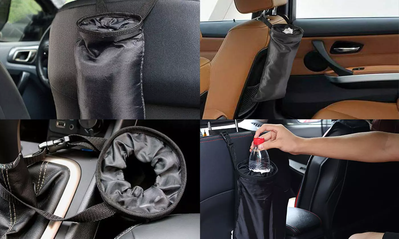2 Pack Car Trash Bags Car Trash Can Washable Eco-Friendly Seat Back Hanging