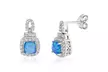 Nina & Grace Lab Created Blue Opal & Cubic Zirconia Earring in Sterling Silver - Image 2