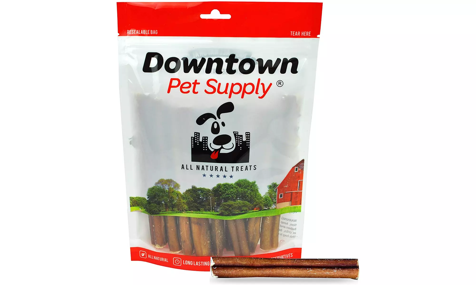 6 inch Bully Sticks - Standard Regular Thick Select Dog Dental Chew Treats - Primary Image