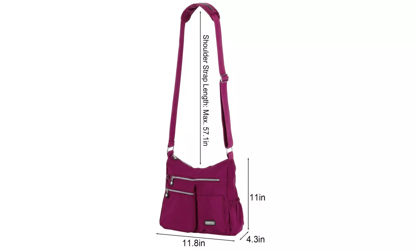 Women Nylon Waterproof Multi Pockets Crossbody Messenger Shoulder Bag