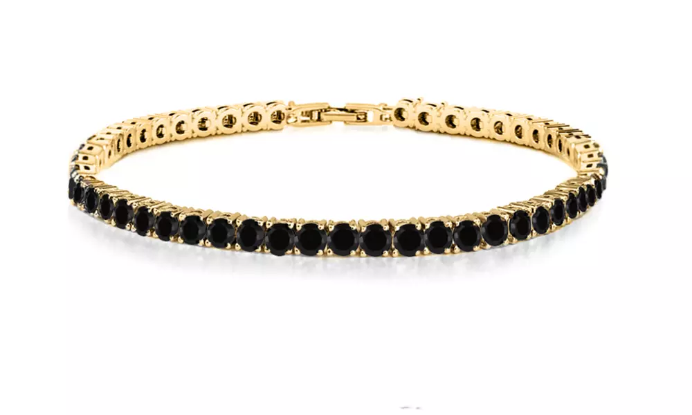10.00 CTTW Black Spinal Tennis Bracelets in 18K Gold