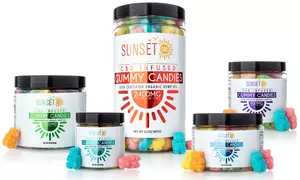 CBD Sour Bear Gummies 1 or 2 pack options (300MG-2400MG) from Sunset CBD