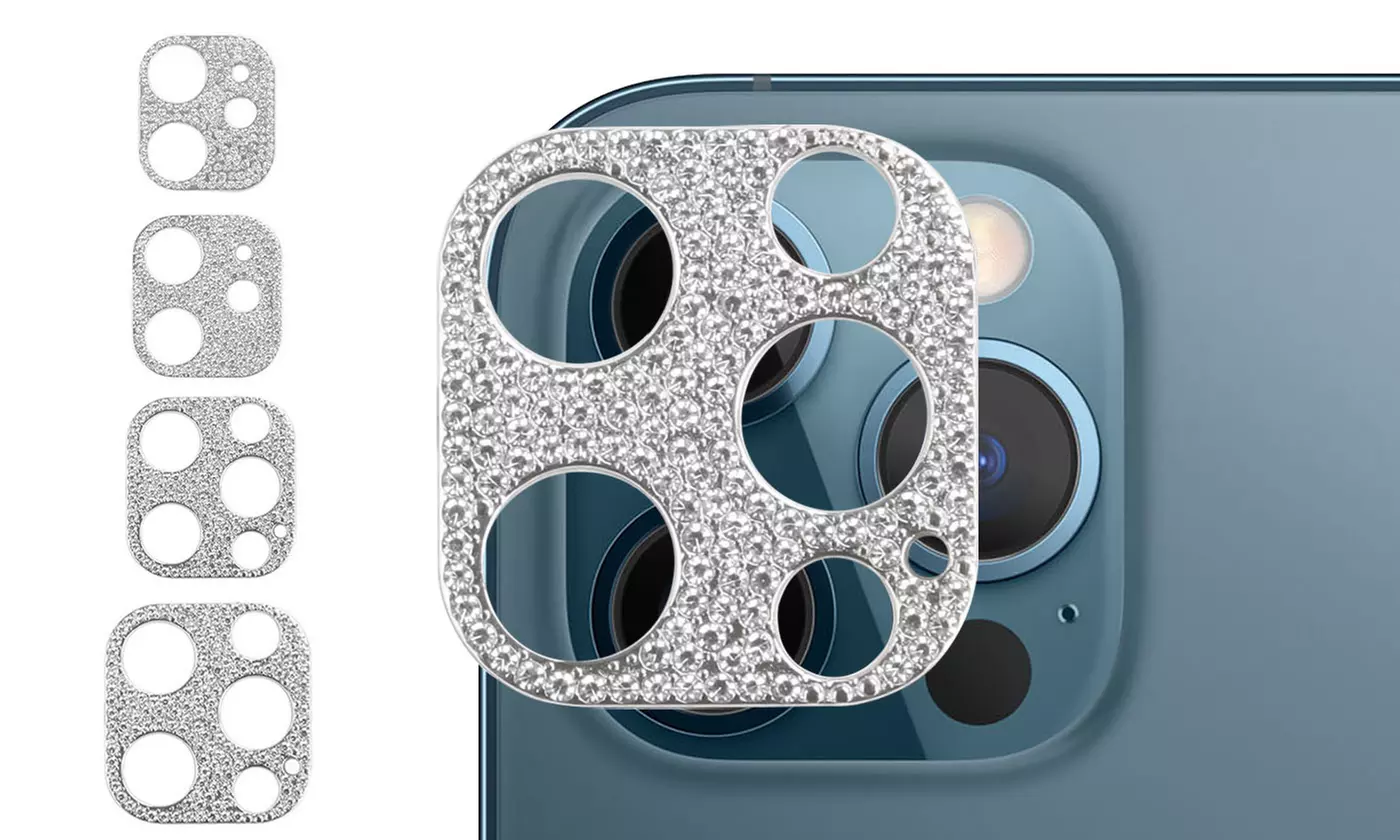 Bling Diamond Camera Lens Cover Sticker Protector Compatible with iPhone 12 - Primary Image