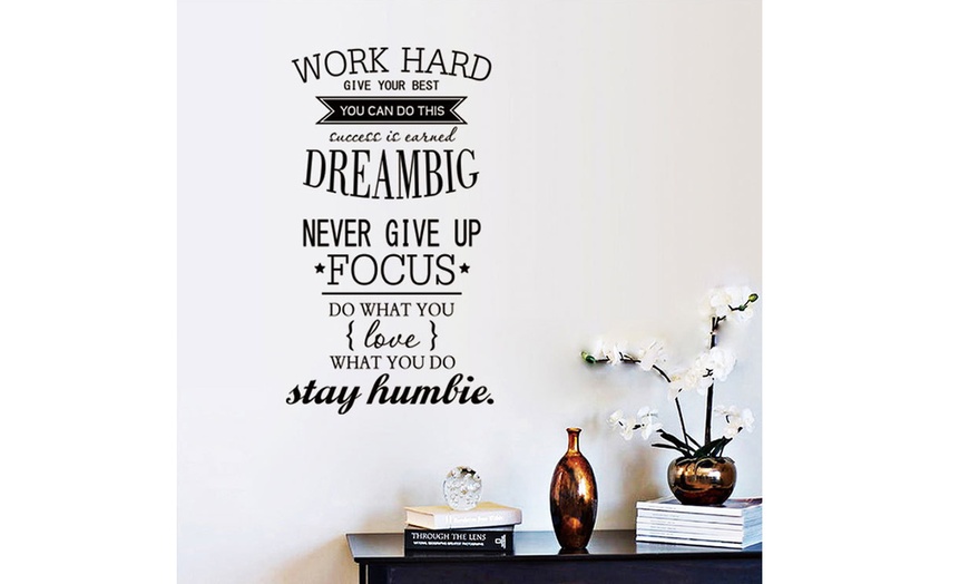 Work Hard Office Motivational Quotes Vinyl Wall Sticker Inspirational ...