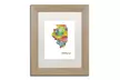 Marlene Watson 'Illinois State Map-1' Matted Birch Framed Art - Second Medium