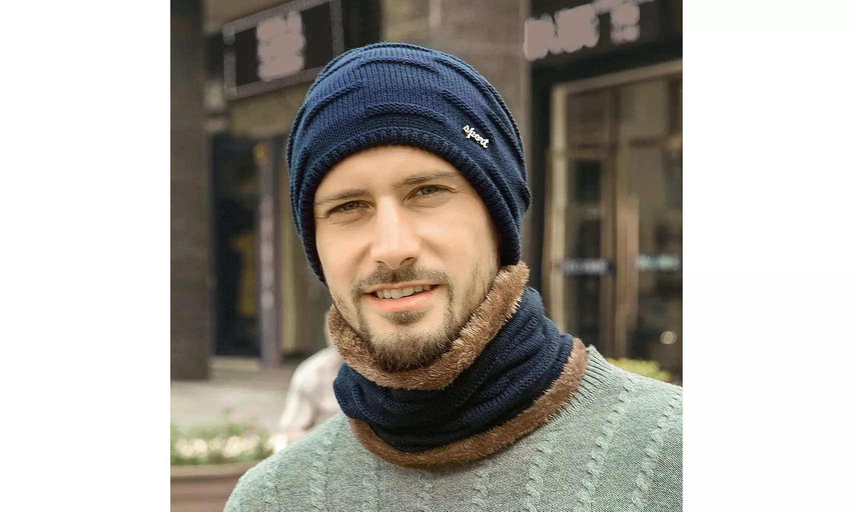 Winter Beanie Hats Scarf Set Warm Knit Hats Skull Cap Winter Hat & Scarf - Second Medium