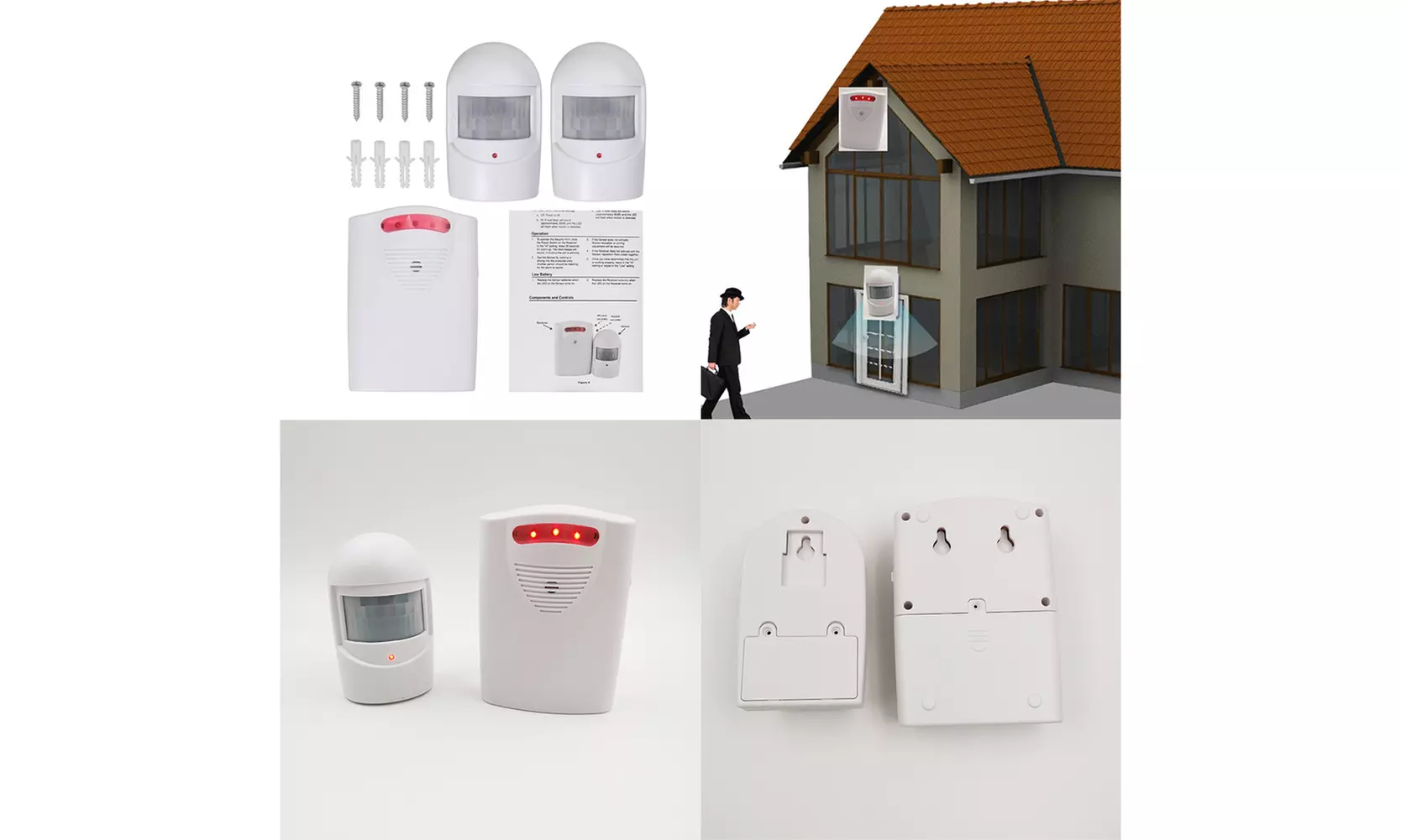 US Garage Alarm Alert Security Indoor Wireless PIR Motion Sensor System Driveway - Primary Image