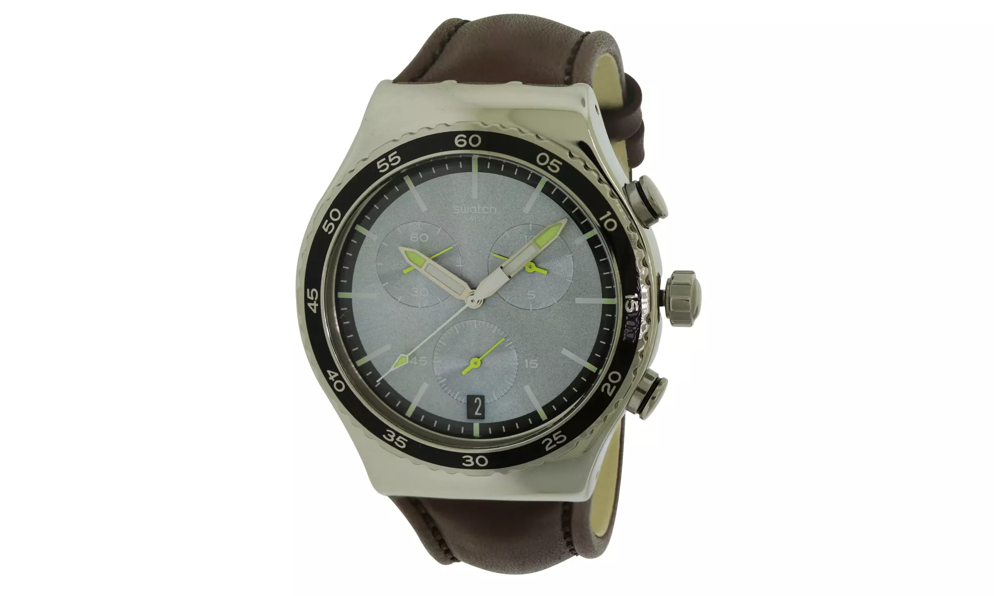 Swatch STOCK XCHANGE Leather Mens Watch YVS429 - Primary Image