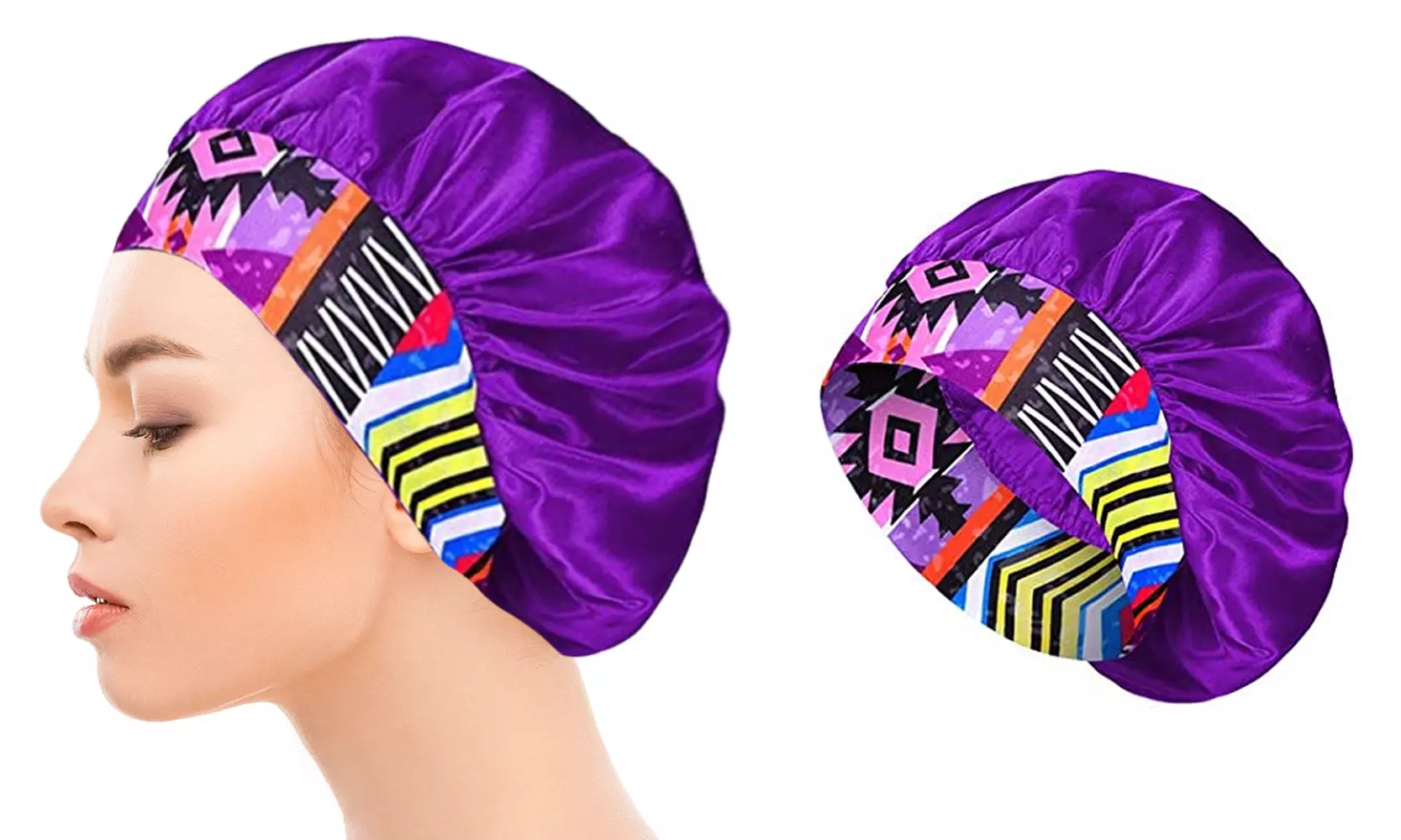 Women's Large Luxurious Silky Satin Sleeping Bonnet Headband Scarf