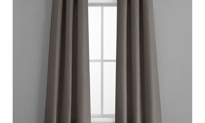 Raw Faux Silk Grommet Curtain Panel Pair Groupon