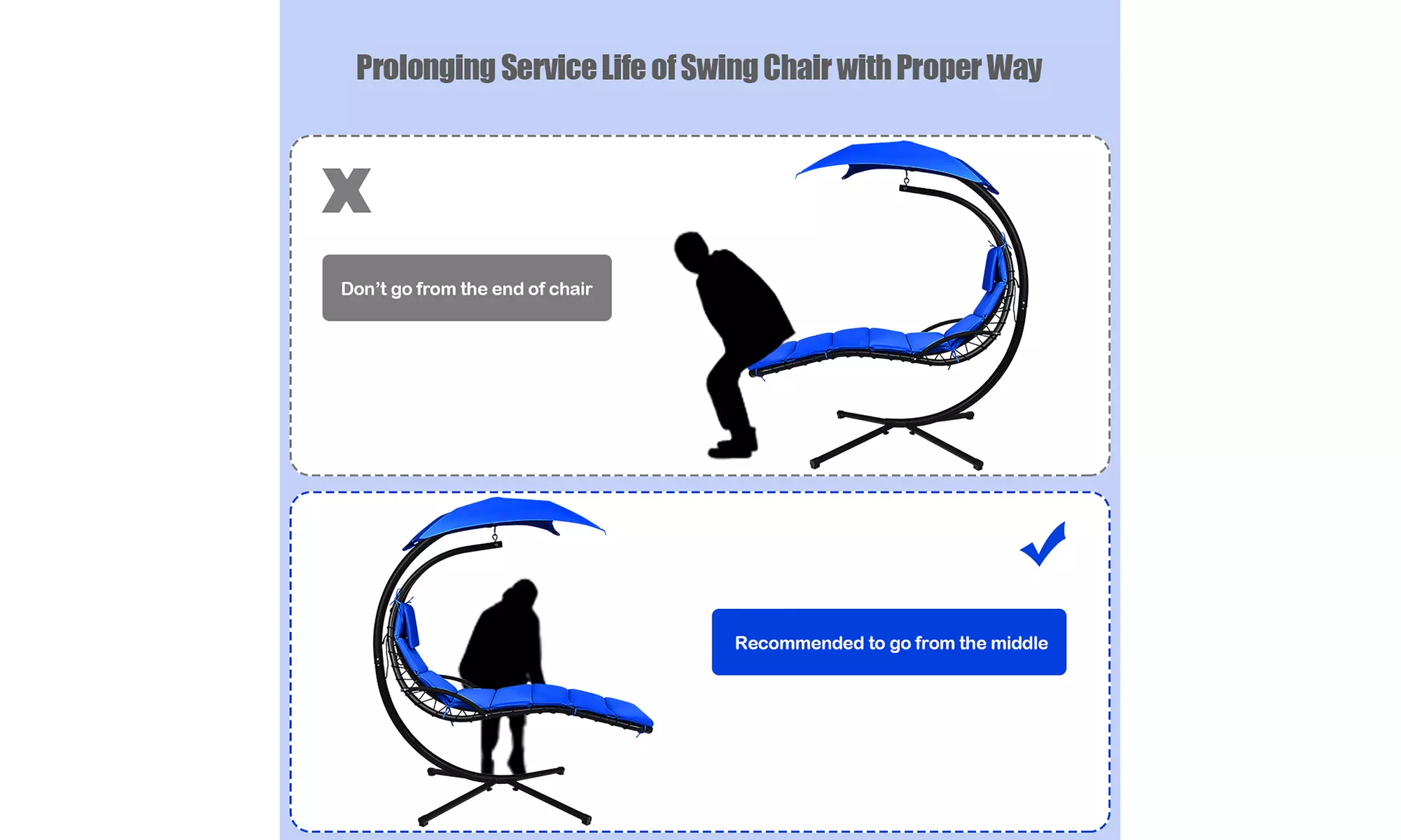 Costway Hanging Swing Chair Hammock Chair w/ Pillow Canopy Stand 3 colors