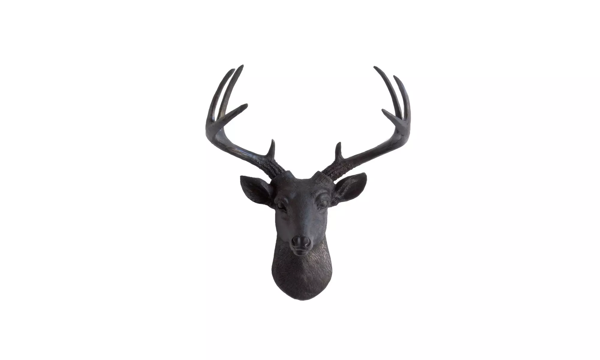 Wall Charmers Mini Black Faux Deer Head - 14" Taxidermy Animal Head Wall Decor - Primary Image