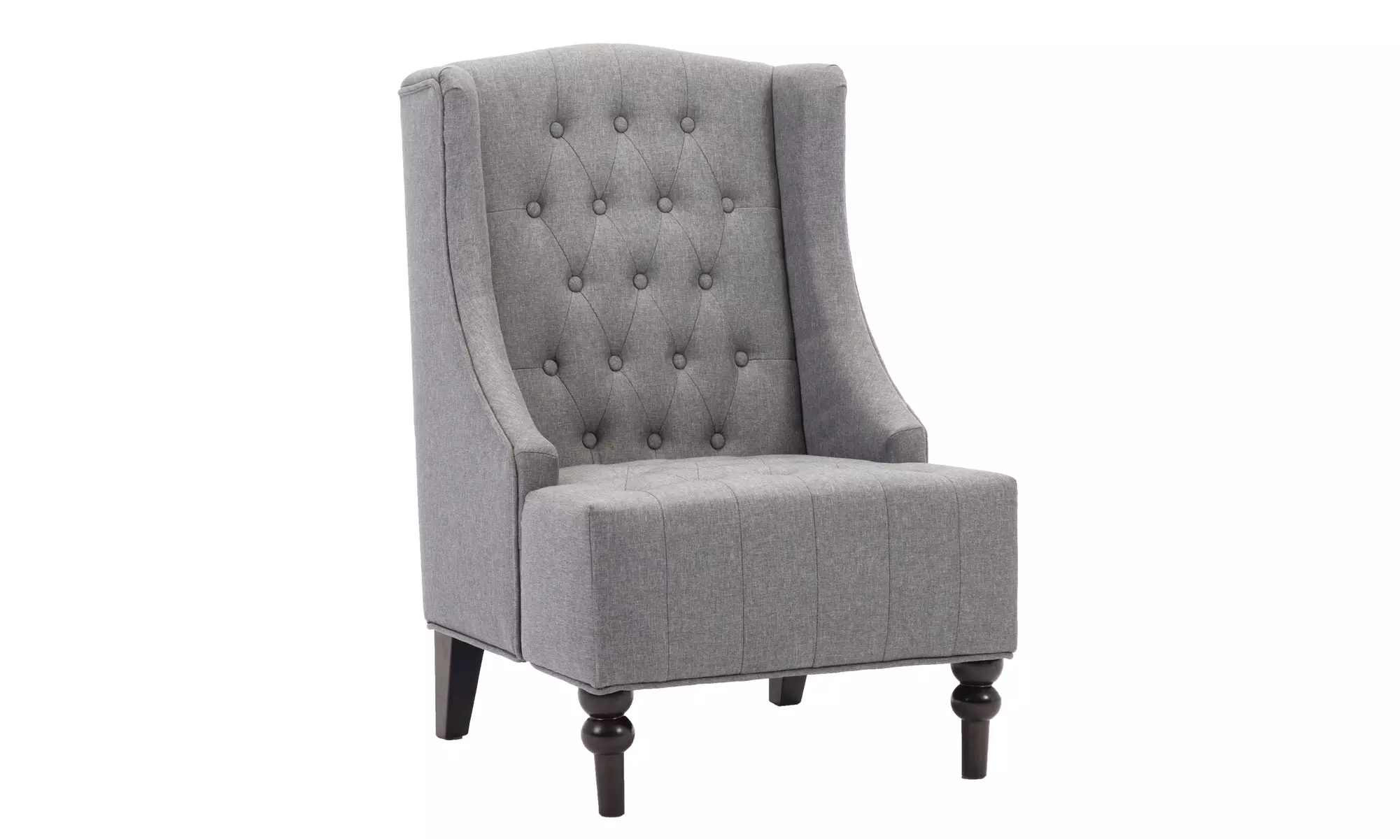 Ryan Diamond Button-Tufted Wingback Accent Chair  - Primary Image