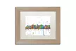 Marlene Watson 'Madison Wisconsin Skyline Mclr-1' Matted Birch Framed Art - Second Medium
