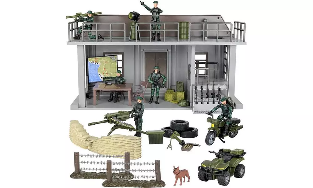 Click N Play Military Multi Level Command Center Post 51 Piece Play Set - Primary Image