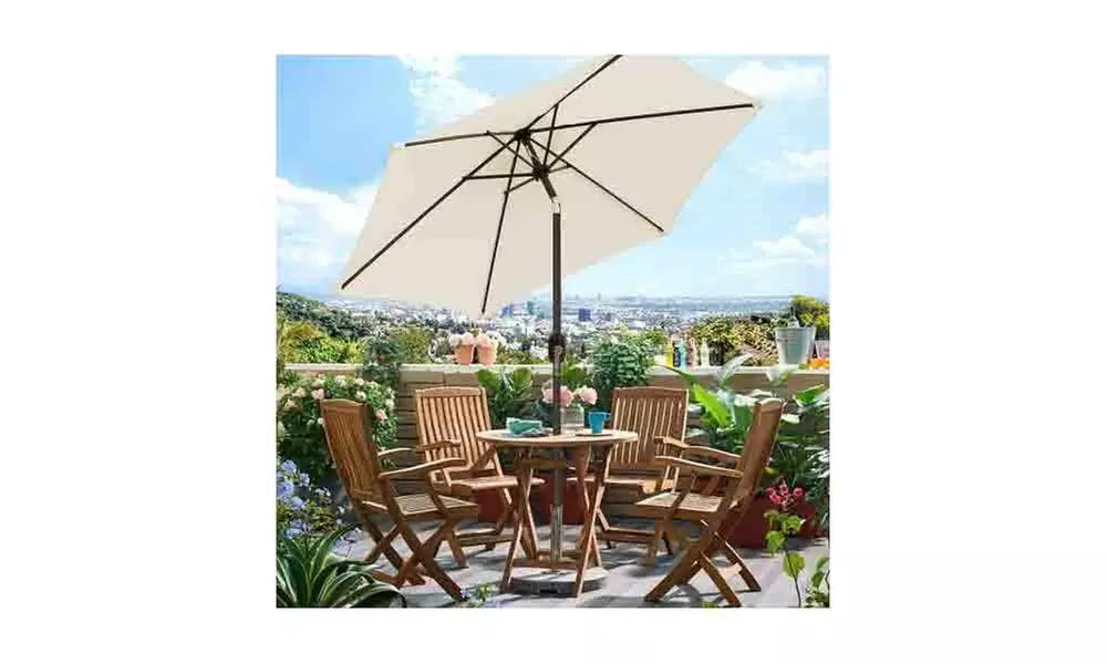 7.5ft Outdoor Patio Umbrella for Inground Pool Balcony Backyard - Second Medium