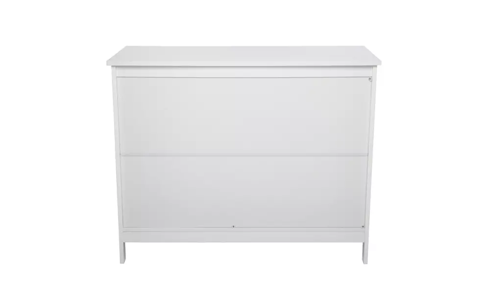 Double Door Side Cabinet With Partition White