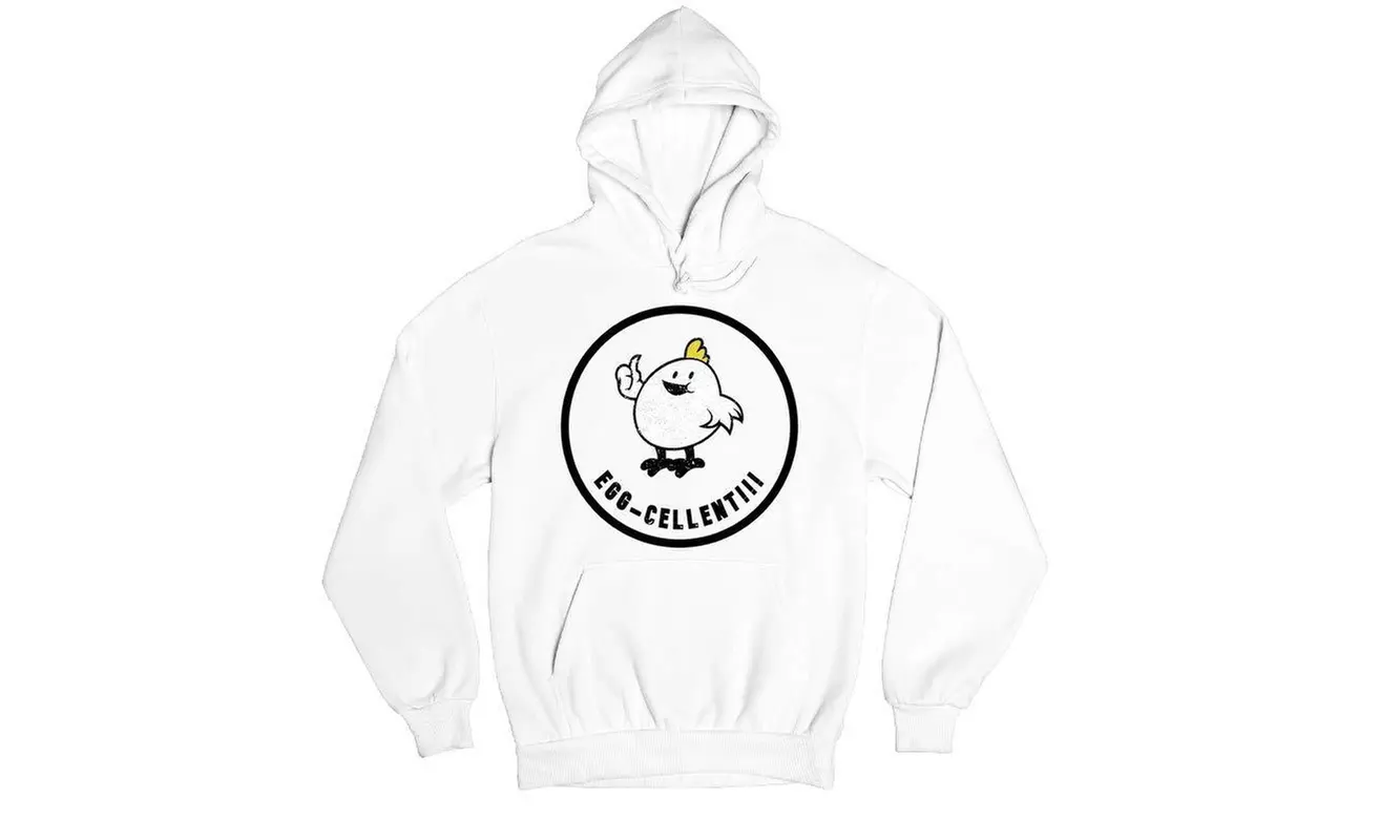 Egg-Cellent Funny Chicken Egg Farm Humor Novelty Cotton Hoodie Sweatshirt - Primary Image