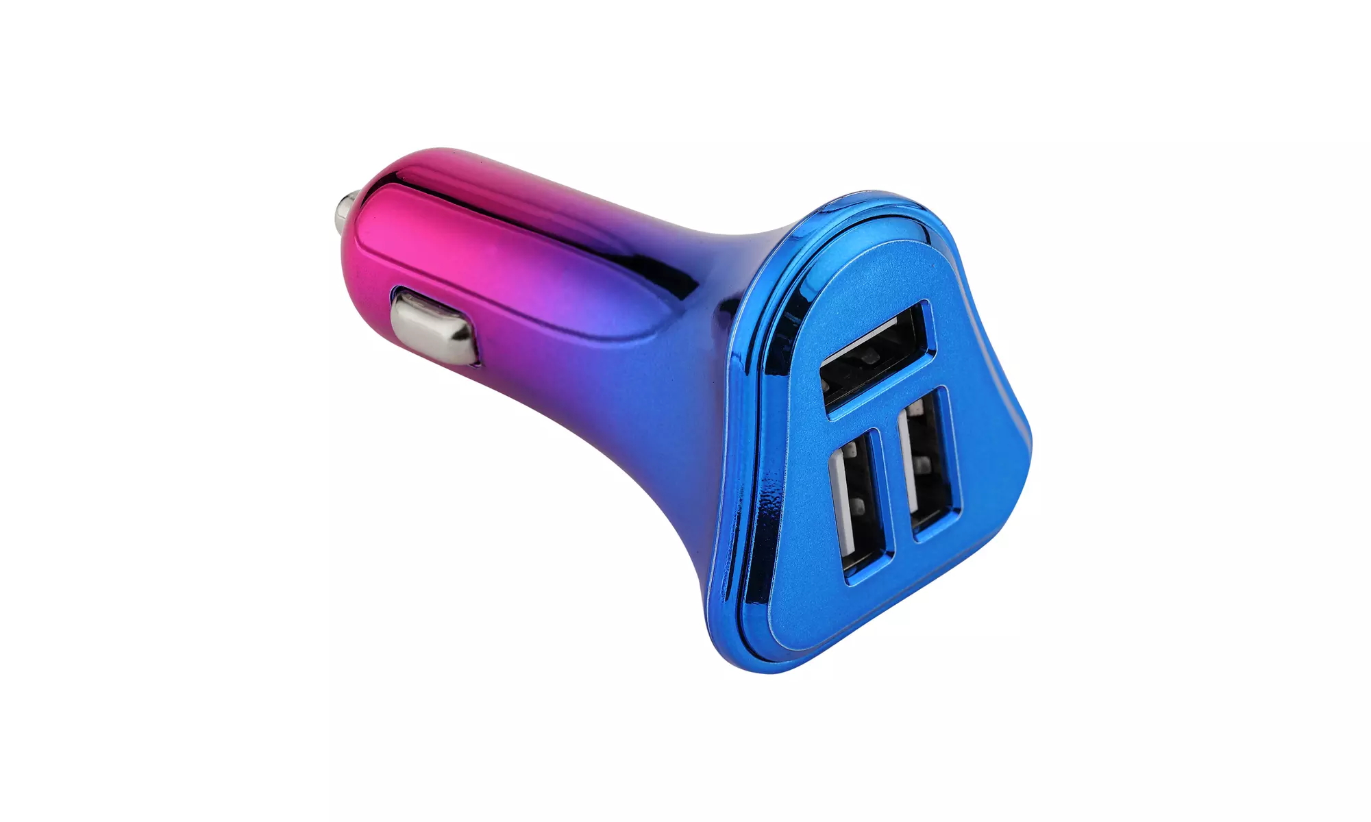 LAX Iridescent Chrome 3 Port USB Car Charger (1, 2, or 3 pack)