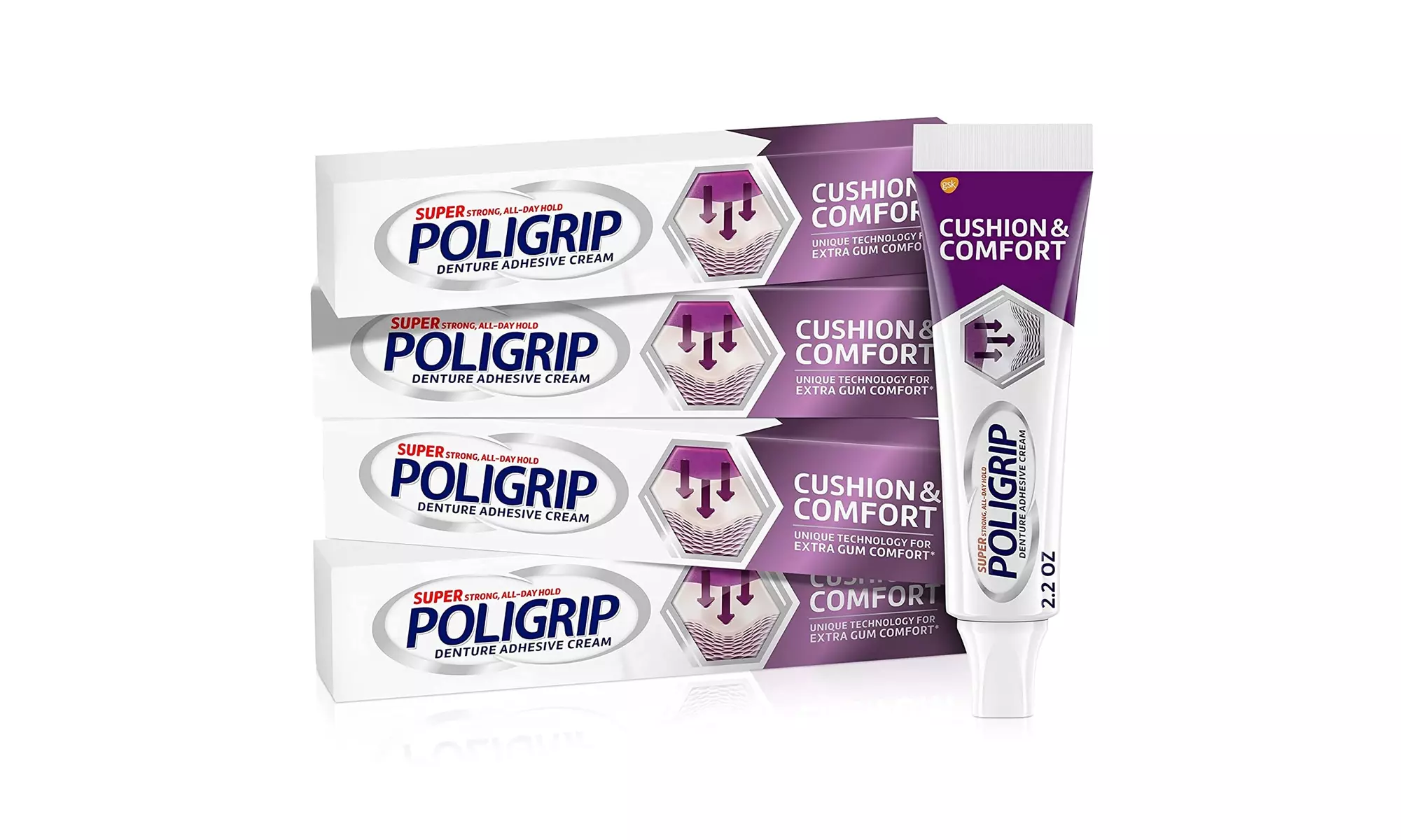 Super Poli-Grip Poligrip Cushion & Comfort, Denture and Partials Adhesive - Primary Image