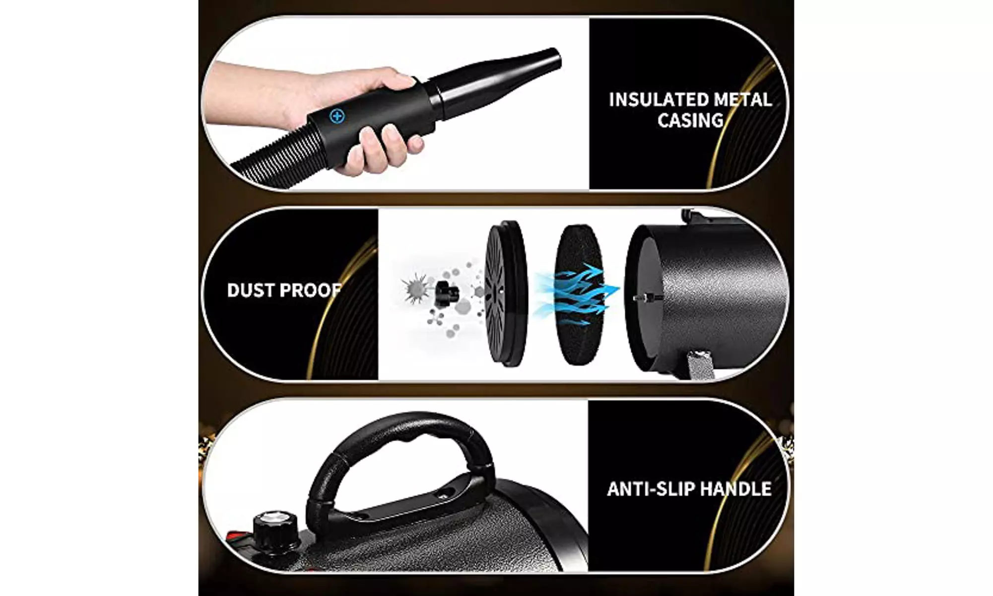Aiiyme 4.3HP/3200W Pro High Velocity Dog Grooming Blow Dryer, Adjustable Airflow - Second Medium