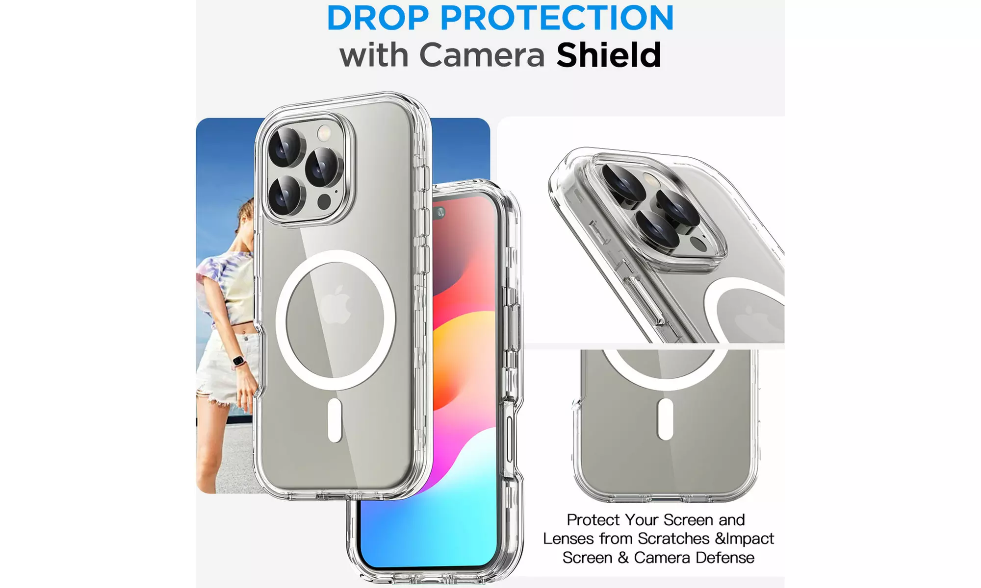 MagSafe Clear Case For iPhone 16 Pro Max 16 Heavy Duty Shockproof 3-Layer Cover