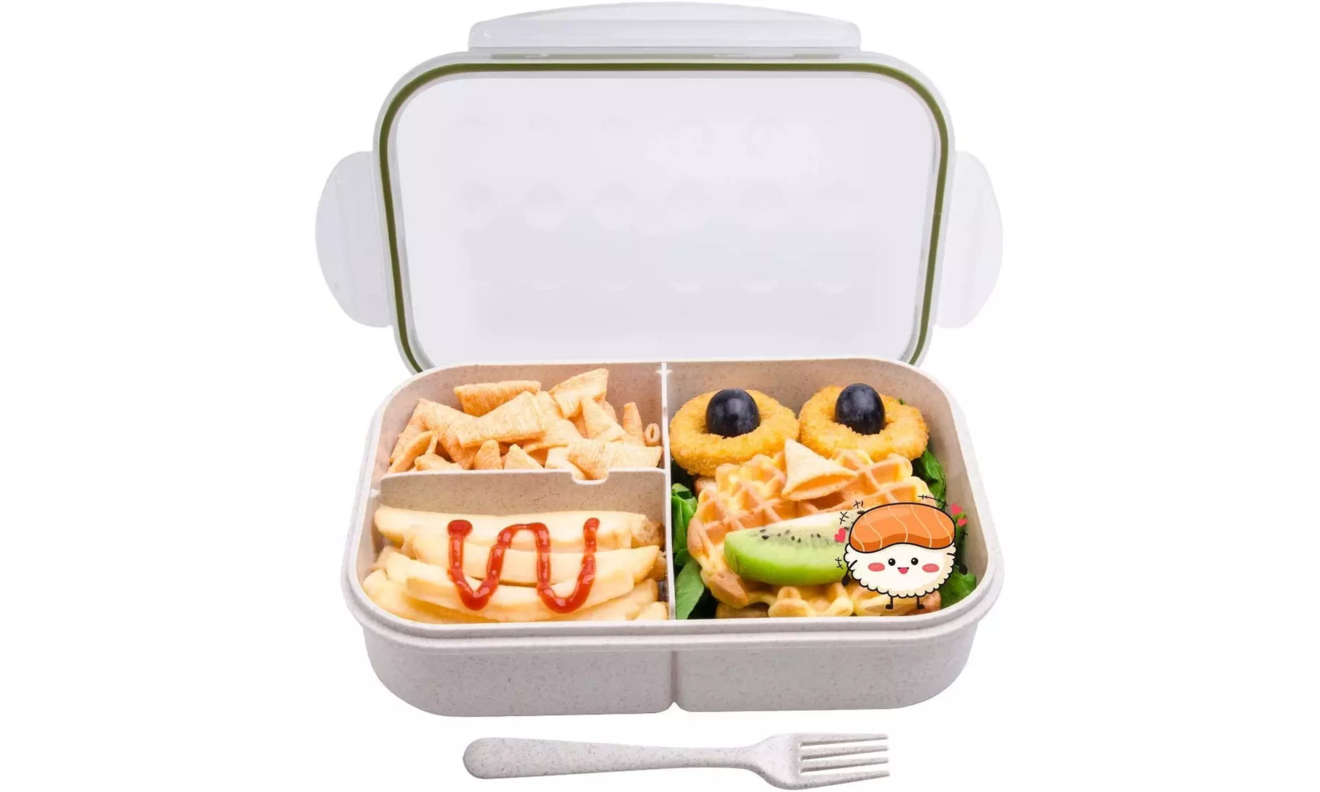 Bento Box for Kids,Ideal Leak Proof Lunch Box Kids (White) - Primary Image