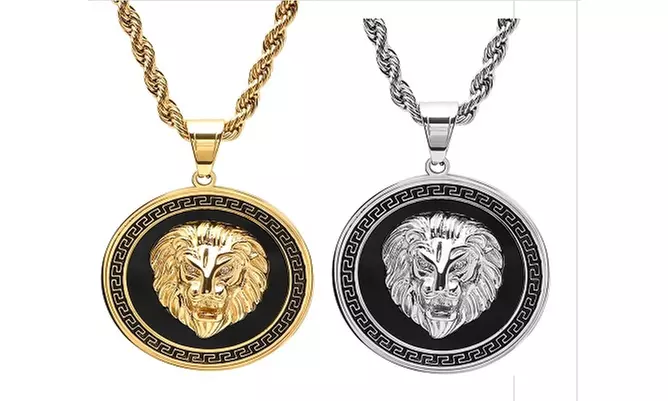 Men's Stainless Steel Lion Head Pendant 